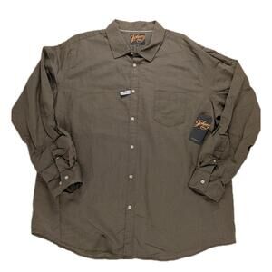 Johnny Bigg Men's 4XL Linen Button Up Shirt Olive Khaki New With Tags